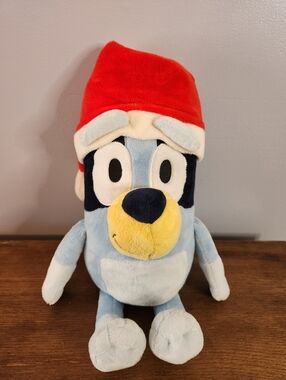 Bluey With Santa Hat 13in Holoday Plush Stuffed Toy